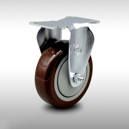 Service Caster 4 Inch SS Maroon Polyurethane Wheel Rigid Top Plate Caster SCC-SS20R414-PPUB-MRN